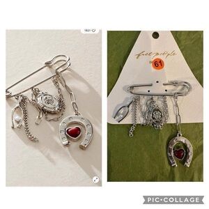 Free People Horse Shoe Brooch
